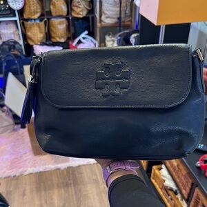Tory Burch Black Leather Crossbody Bag with Tassel